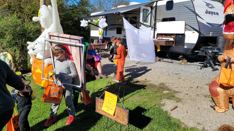 Site decorated with Halloween Decorations at Triple R Camping Resort