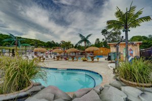 hot tub spa at Triple R Camping Resort a campground in WNY