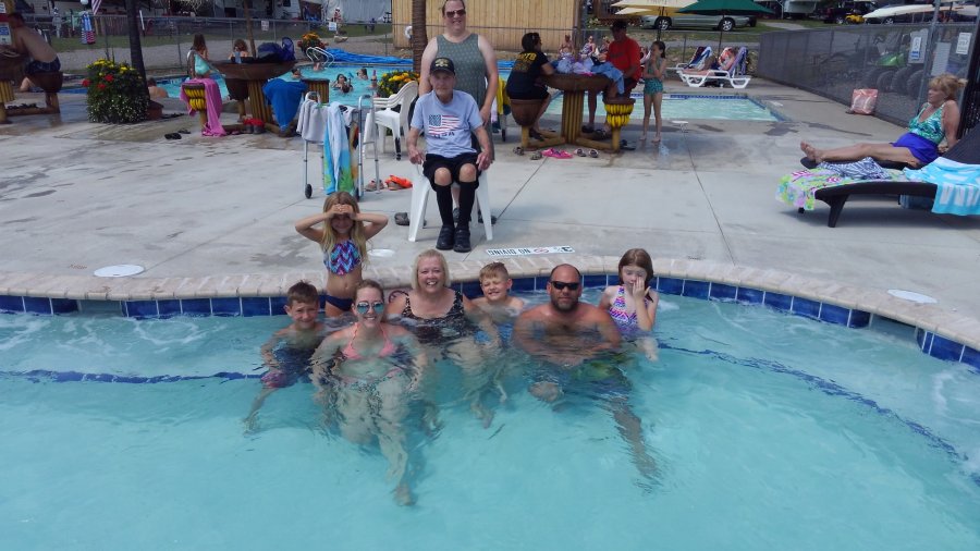 Campers in Hot Tub at Triple R Camping Resort in Western NY