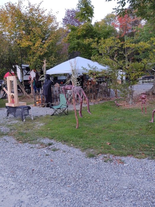 Site decorated with Halloween Decorations at Triple R Camping Resort