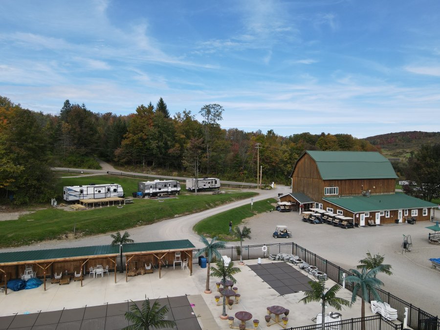 Ariel view at Triple R Camping Resort a campground in WNY