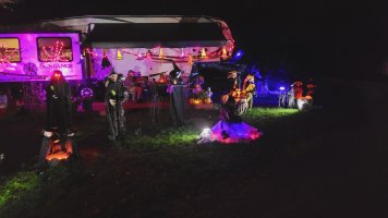 Site decorated with Halloween Decorations at Triple R Camping Resort