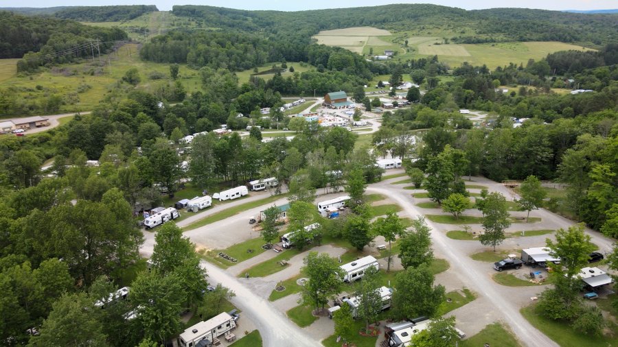 Ariel view at Triple R Camping Resort a campground in WNY