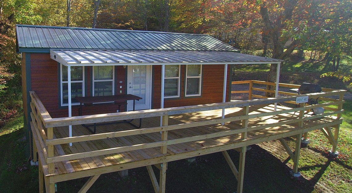 Deluxe Cabin Rental Site 622 at Triple R Camping Resort in Western NY