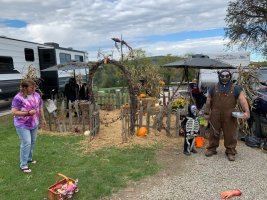 Awesome Halloween scene set up on site at Triple R