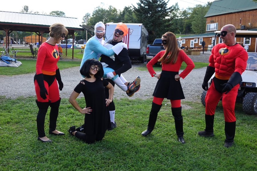 Campers in Costume Halloween Weekend 2018 at Triple R Campground in Western NY