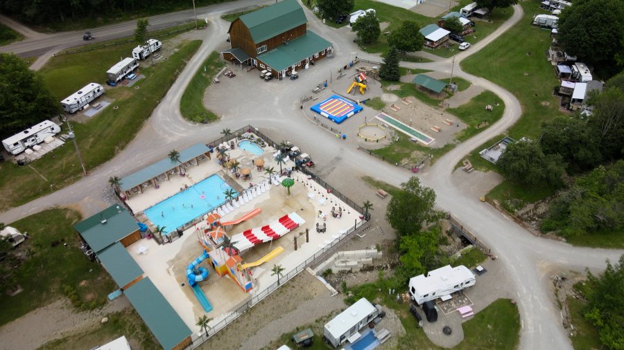 aquatics area at Triple R Camping Resort in Western NY