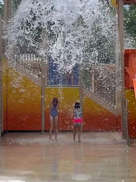 Kids playing in the LeeKee Lagoon at Triple R