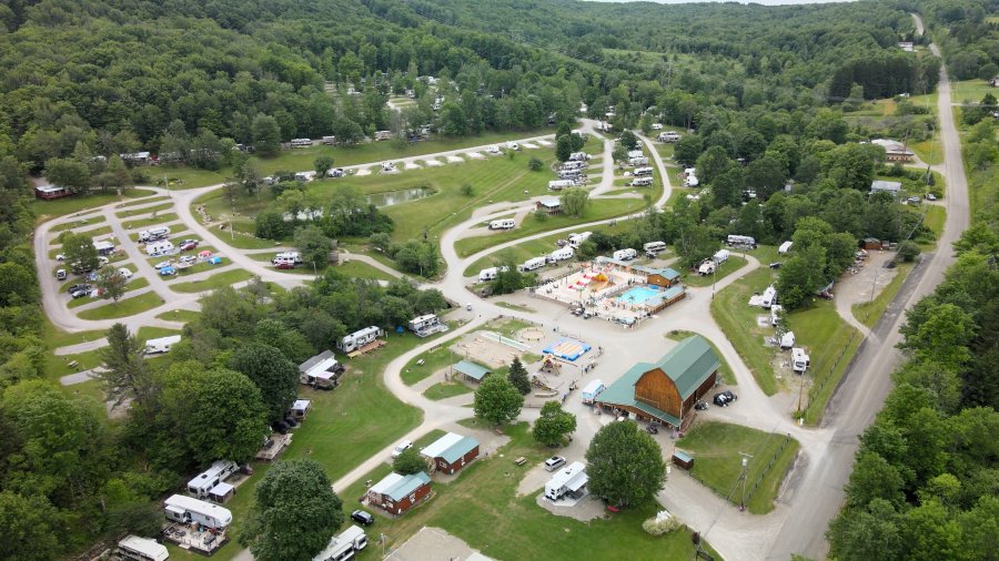 Ariel view at Triple R Camping Resort a campground in WNY