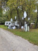 Site decorated with Halloween Decorations at Triple R Camping Resort