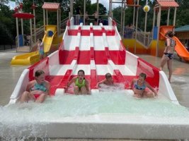 Kids playing in the LeeKee Lagoon at Triple R