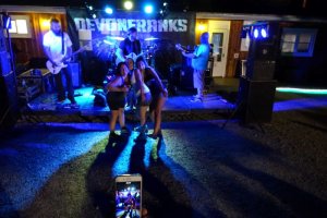 Campers Listening to Band During Memorial Day Weekend 2018 at Triple R Campground in Western NY