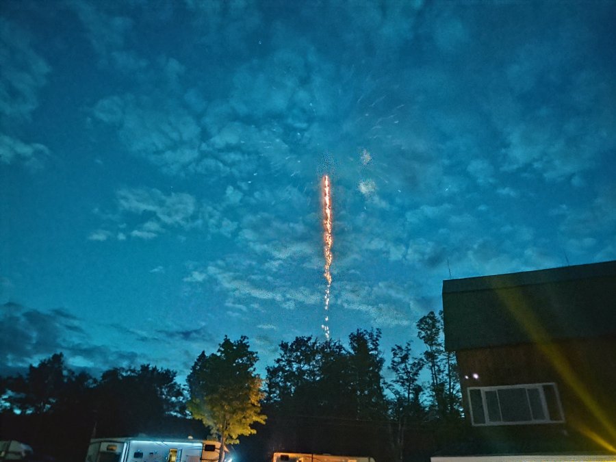 Fireworks against beautiful blue sky at Triple R July 4th 2021