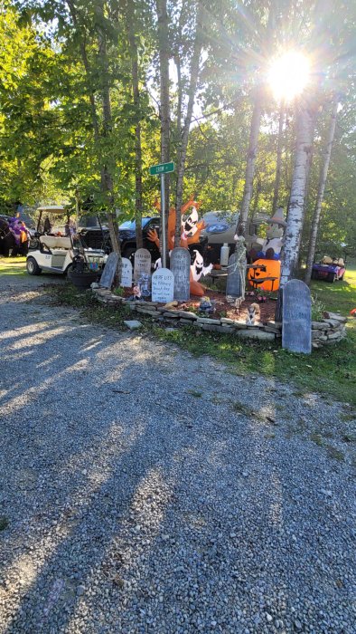 Site decorated with Halloween Decorations at Triple R Camping Resort