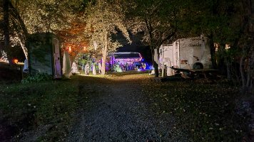 Site decorated with Halloween Decorations at Triple R Camping Resort