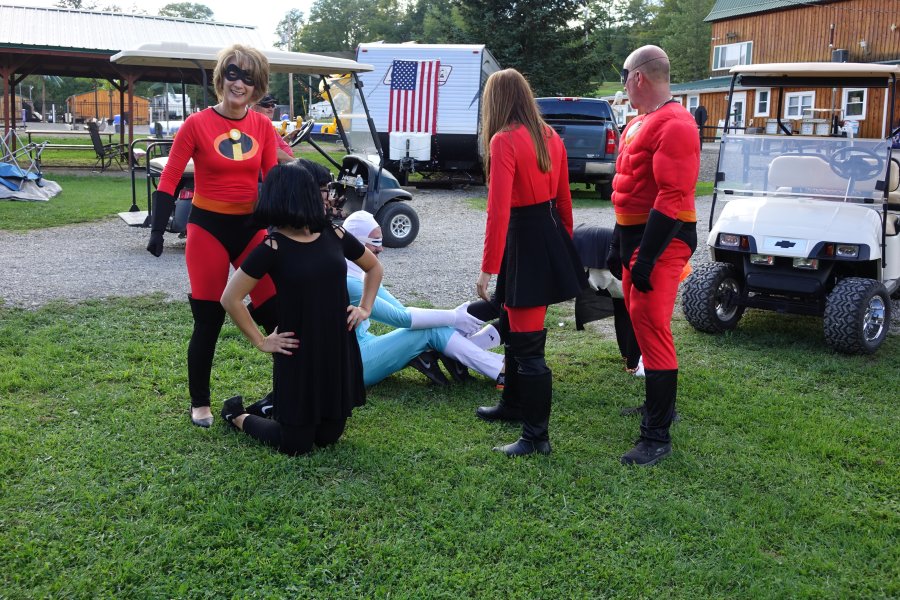 Campers in Costume Halloween Weekend 2018 at Triple R Campground in Western NY