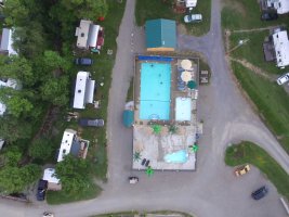 Arial View of Hot Tub and Pool at Triple R Camping Resort in Western NY