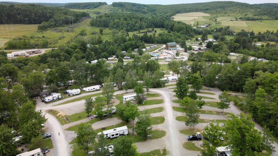 Ariel view at Triple R Camping Resort a campground in WNY