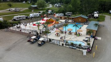 aquatics area at Triple R Camping Resort in Western NY