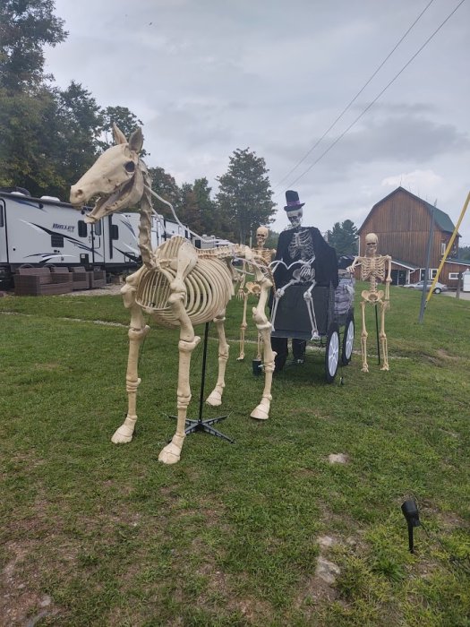 Site decorated with Halloween Decorations at Triple R Camping Resort