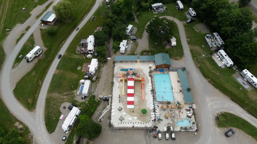 aquatics area at Triple R Camping Resort in Western NY