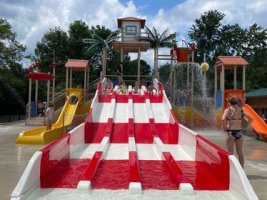 Kids playing in the LeeKee Lagoon at Triple R