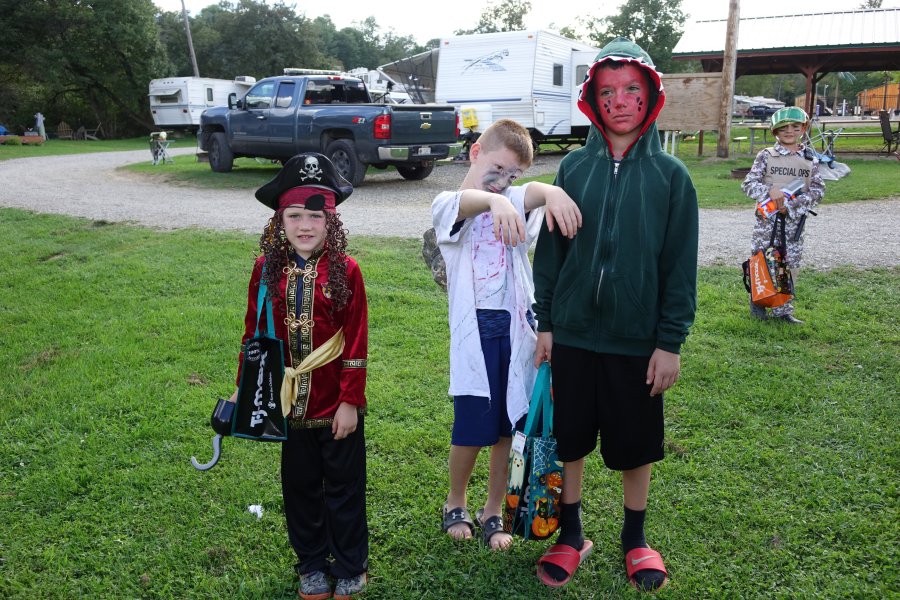 Campers in Costume Halloween Weekend 2018 at Triple R Campground in Western NY