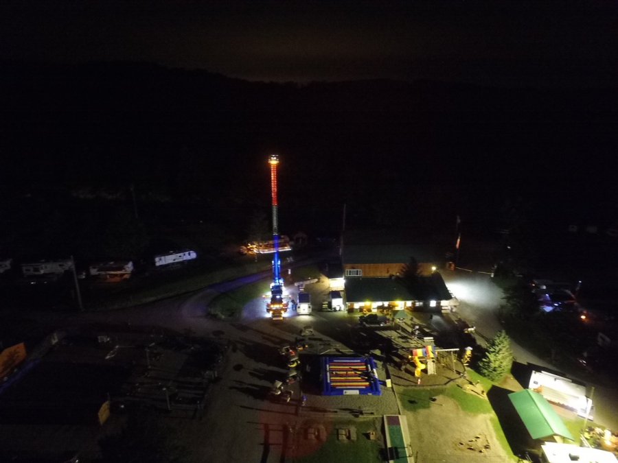 Arial View of Fire Department Visit to Triple R Camping Resort