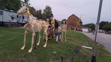 Site decorated with Halloween Decorations at Triple R Camping Resort