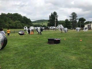 Campers Playing Games During Memorial Day Weekend 2018 at Triple R Campground in Western NY