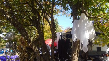 Site decorated with Halloween Decorations at Triple R Camping Resort