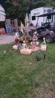 Site decorated with Halloween Decorations at Triple R Camping Resort