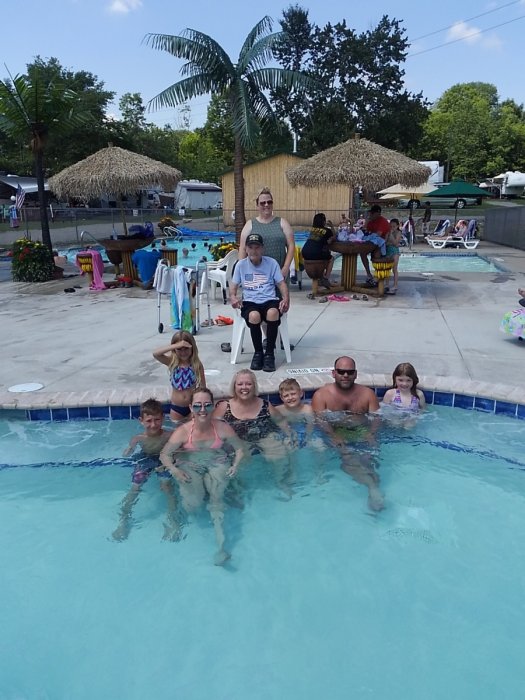 Campers in Hot Tub at Triple R Camping Resort in Western NY