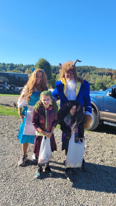 Kids and families out trick or treating at Triple R Camping Resort