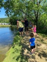 Kids fishing at TRIPLE R pond