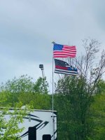 American Flag flying at Triple R