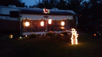 Cabin Lights at Christmas in July Weekend and Triple R Campground in Western NY