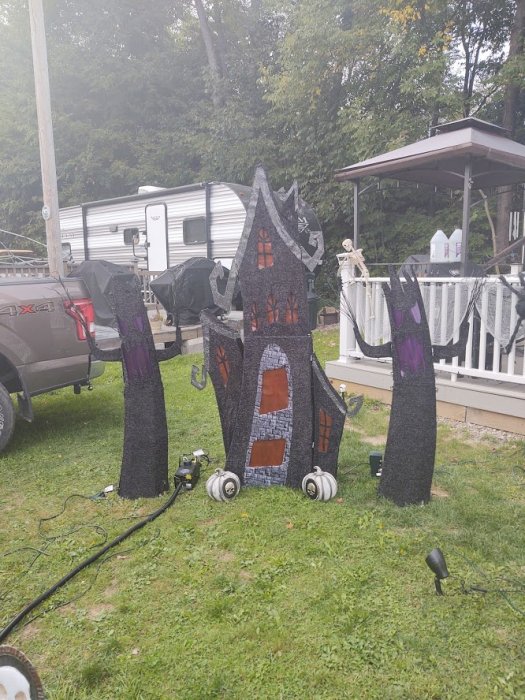 Site decorated with Halloween Decorations at Triple R Camping Resort