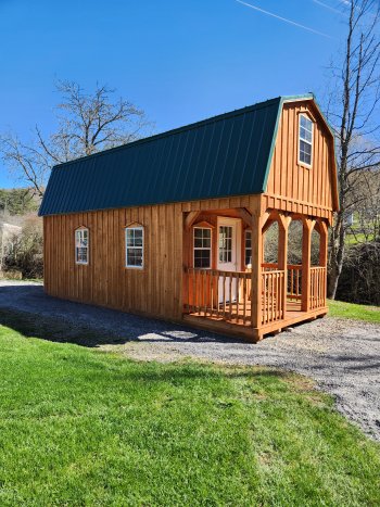 exterior of creekside Rustic Cabin Site 25 & 26 at Triple R Camping Resort campground in wny