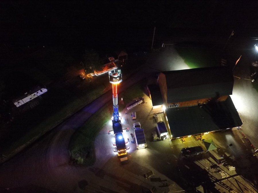 Arial View of Fire Department Visit to Triple R Camping Resort