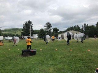 Campers Playing Games During Memorial Day Weekend 2018 at Triple R Campground in Western NY