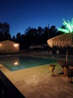 Pool at Night at Triple R Camping Resort in Western NY