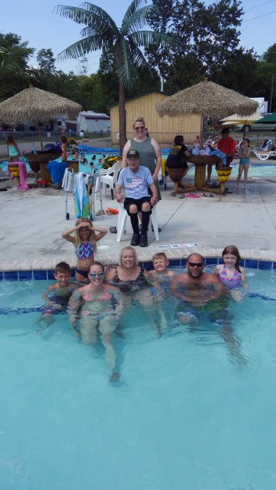 Campers in Hot Tub at Triple R Camping Resort in Western NY