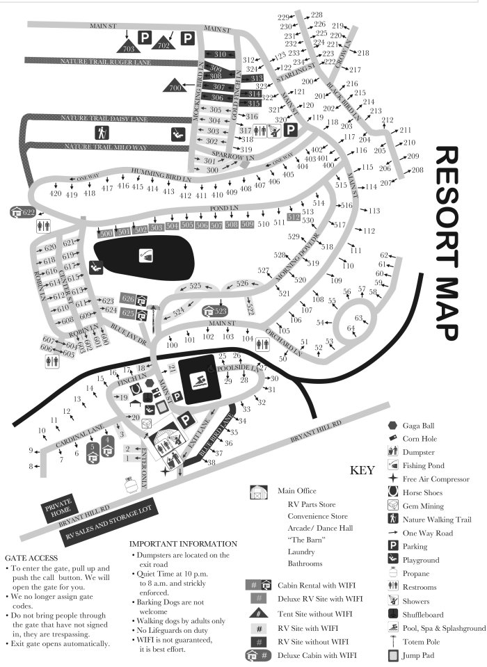 Triple R Camping Resort Site Map