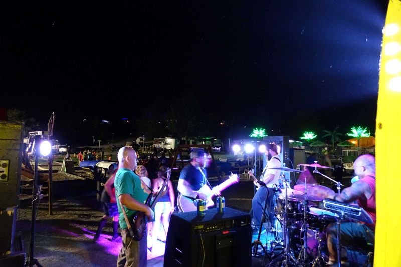 Campers Listening to Band During Memorial Day Weekend 2018 at Triple R Campground in Western NY