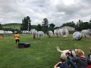 Campers Playing Games During Memorial Day Weekend 2018 at Triple R Campground in Western NY