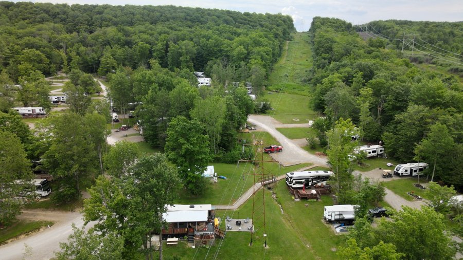 Ariel view at Triple R Camping Resort a campground in WNY