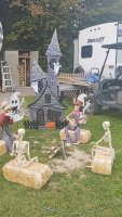 Site decorated with Halloween Decorations at Triple R Camping Resort