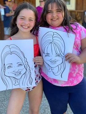 Kids got caricatures done at Triple R