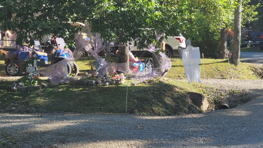 Site decorated with Halloween Decorations at Triple R Camping Resort